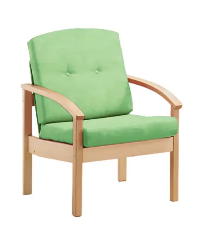 RO - 01 křeslo čalouněné koženkou Holy, dřevěné HOLY Z 2 - koženka zelinkavá